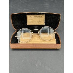 Antique Shuron  Wire Rimmed Eyeglasses 12 K GF Wire Frame & Hard Case
